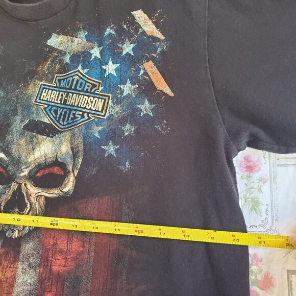 Vintage Harley Davidson T Shirt Tennessee Big Print USA Flag Skull Size Large - Picture 6 of 7
